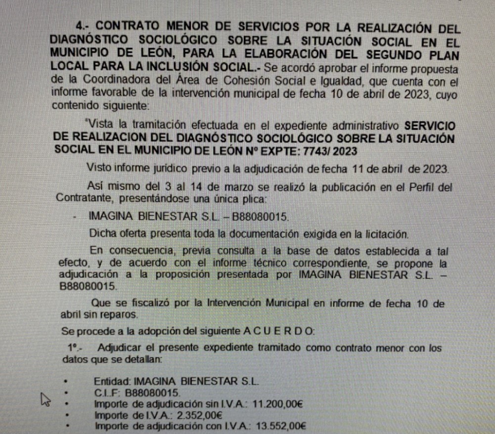 León sigue esperando el ‘diagnóstico de la situación social’ de la ciudad encargado por Diez en febrero de 2023 con un gasto de 13.552 euros
