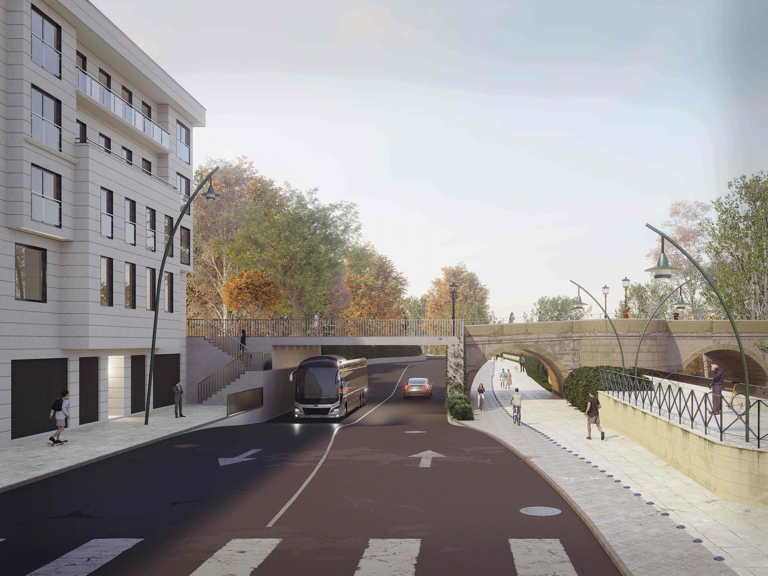 El proyecto del PP municipal para eliminar el peligroso tapón del Puente de San Marcos cobra fuerza con la rotonda del Puente de los Leones